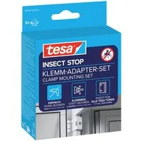 tesa Insektenschutz-Fensterrahmen Klemm-Adapter-Set - Tür-Klemme, Montage KIT, (Komplett-Set, 3-St., INSECT STOP ohne Bohren oder Schrauben - Weiß), für die Montage von tesa Aluminium Insektenschutz-Türrahmen