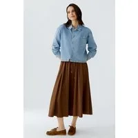 Oui Langarmbluse Bluse blue denim