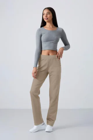 gerade geschnittene Fleece-Sweatpants