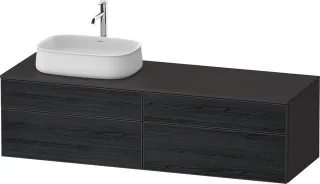 Duravit Zencha Konsolenwaschtischunterbau wandhängend Eiche Schwarz & Graphit Matt & Supermatt 1600x ZE4824L16800000
