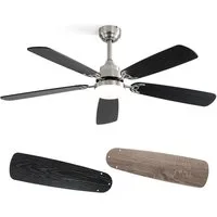 Sofucor Deckenventilator mit Licht und Fernbedienung, DC, 132 cm, 5 doppelfarbige Flügel