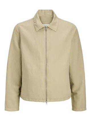 JACK&JONES - JORHYERES LINEN BLEND SHACKET Lemon Pepper - Gr. - S