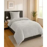 heimtexland Bettwäsche Cord Wende-Bettbezug Cashmere Touch Teddy Plüsch, Microfaser, 2 teilig, Winter I kuschelig weich und warm I Reißverschluss I 135x200