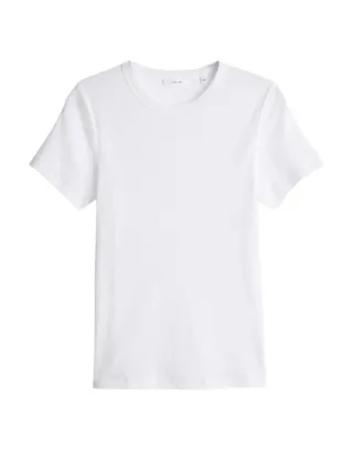 Opus - Basicshirt mit femininer Muschelkante - Samuna scallop weiß - Gr. - 44