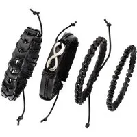 Firetti Armband Set Infinity/Unendlichkeitsschleife (Set, 4-tlg), mit Holzperlen