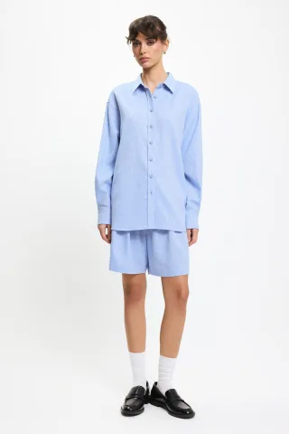 BENU Blaues Leinenhemd