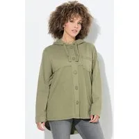 Ulla Popken Sweatjacke Sweatjacke Waffelpiqué Kapuze Langarm