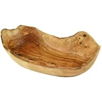 Olivenholz-erleben Obstschale aus echtem Olivenholz, rustikal und naturbelassen, Länge ca. 25 – 29cm, Olivenholz, (1-tlg), Jede Schale ein Unikat – edles Olivenholz mit ausdrucksstarke Maserung