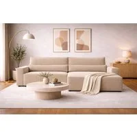 MOEBLO Ecksofa aus Cord DENVER L, Ottomane beidseitig montierbar Couch Cord für Wohnzimmer Schlafsofa Sofagarnitur Sofa Eckcouch L-Form Cordstoff - 290x85x200cm, mit Schlaffunktion und Bettkasten