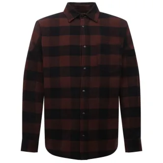 Braune Flanell-Overshirt-Jacke von Palm Angels mit klassischem Logo