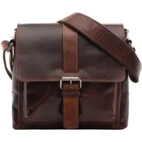 SID & VAIN Messenger Bag echt Leder Schultertasche groß braun GRAHAM, Umhängetasche echt Leder Unisex, Crossbody Bag braun