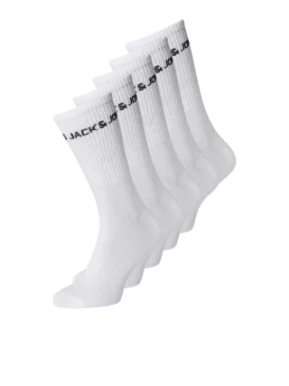 JACK&JONES - JACBASIC LOGO TENNISSOCK 5 PACK NOOS JNR White - Gr. - 35