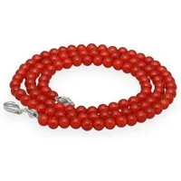 Lebensquelle Plus Kette ohne Anhänger Edelstein Kugelkette + 925 Silber Verschluss, Ø 4mm Kugeln 45cm lang