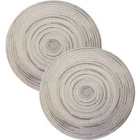 Haus und Deko Platzset 2er Set Platzset abwischbar rund ca. 40 cm Tischset Untersetzer melier, (2-St)