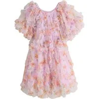 Next Tüllkleid Festliches 3D-Kleid aus Mesh mit Raffung (1-tlg)