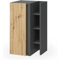 Vicco Midischrank Edelin, Artisan/Anthrazit, 35 x 60 cm mit 3 Ablagefächern (1-St)