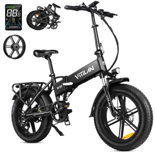 [EU Direct] Vitilan V3 2.0 Electric Bike HydraulicDual Disc Brakes 48V 13AH 750W Motor Recommended Top Speed 45KM/H 20*4