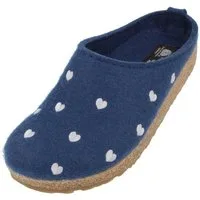 Haflinger Grizzly Cuoricino Filzclog aus reinem Wollfilz Unisex Herzmotiv Hausschuh