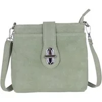 MIRROSI Umhängetasche Damen Crossbody Bag, Echtleder Made In Italy, (22x22x8cm) aus Wildleder