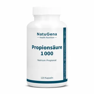 NatuGena Propionsäure 1000 | 120 Kapseln | 1000 mg pro Tagesdosis | hohe Bioverfügbarkeit | geruchslos | vegetarisch
