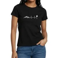 Spreadshirt T-Shirt Herzschlag Puls Frequenz Berge EKG Wein Weinkenner Frauen T-Shirt (1-tlg)