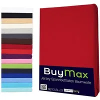 Buymax Spannbettlaken Buymax Jersey aus 100% Baumwolle, Jersey, Gummizug: Rundumgummi, (1 Stück), Pflegeleicht und Atmungsaktiv in Verschiedenen Farben und Größen