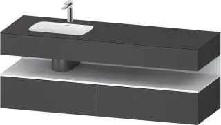 Duravit Qatego Einbauwaschtisch mit Konsolenwaschtischunterbau Graphit Matt 1600x500x600 mm - QA4795 QA4795018490000