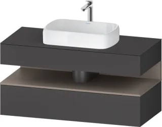 Duravit Qatego Konsolenwaschtischunterbau wandhängend Graphit Matt 1200x550x600 mm - QA4732043490010 QA4732043490010