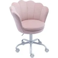 WAHSON OFFICE CHAIRS Loungesessel Kinder-Drehstuhl aus Samt/Kunstfell im Blütenblatt-Design