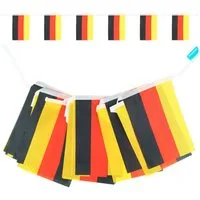 Goodymax Hängedekoration Wimpelkette Deutschland Polyester-Stoff (13 x 20 cm / 7,60 Meter lang, 1 Wimpelkette), 25 Wimpel