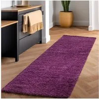 SIMPEX24 Teppich Unicolor - Einfarbig, Läufer, Höhe: 30 mm, Einfarbig Shaggy Teppich Wohnzimmer Langflor Versch. Farben und Größen