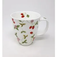 TeaLogic Tasse Erdbeeren, Porzellan, Spülmaschinengeeignet, Weiß, Erdbeeren, H: 11cm