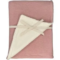 Babydecke Winterdecke Neugeborene Baumwolle/ Fleece OEKO-TEX® Kinderwagendecke, DIKOS, PREMIUM Qualität, ALTROSA/GRAU, warm, kuschelweich, Babygeschenk