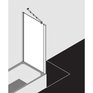 Kermi Raya Seitenwand auf Badewanne RATVD07017VPK 70x175cm, ESG klar KermiClean, silber hochglanz
