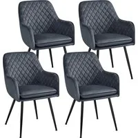 Yaheetech Esszimmerstuhl Küchenstühle 2er/4er/6er set (4 St), Stuhl-Set Polsterstühle mit Armlehnen und Metallbeine