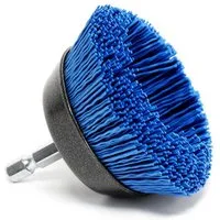 S&R Reinigungsbürste Topfbürste Nylon feinkörnig Ø 65mm Sechskant Schaft 1/4" (6,35 mm), (1-tlg), Bürste für Bohrmaschine, Drahtbürste mit Feinkörnigem Nylondraht