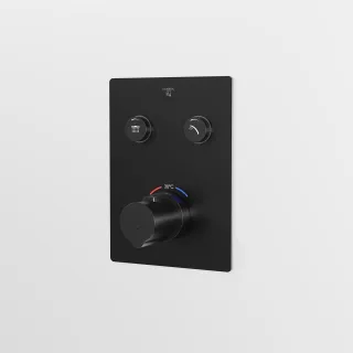 Steinberg Unterputzthermostat, mit pushtronic, m. Mengenregulierung, für 2 Verbraucher, schwarz matt 39042213S