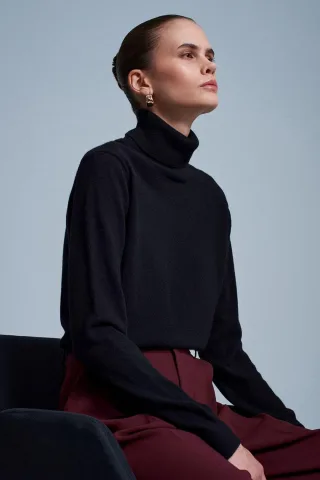 Damen Cashmere Rollkragenpullover