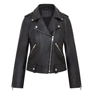 Schwarze Brando-Lederjacke f�r Damen � Chennai