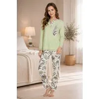 Consult-Tex Pyjama Damen Pyjama Schlafanzug DW104 (Spar Set, 1 Set) Mit Knopfleiste, floraler Druck