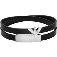 Emporio Armani Wickelarmband Schmuck Geschenk Edelstahl, Leder