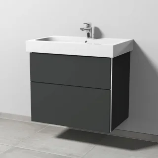 Sanipa 3way Waschtischunterbau zu Geberit iCon Waschtisch mit 2 Auszügen, Graphit-Matt BP6511B