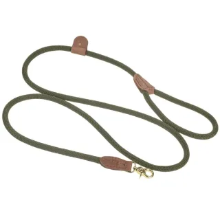 DENJO DOGS Tau-Leine mit Leder Torekov shimmer green 180cm für Hunde