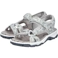 Rieker Trekkingsandale 68879-96 hellgrau/bunt Damen Sandale