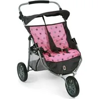 CHIC2000 Puppenwagen 697 83 Zwillings-Jogger, Sternchen Grau