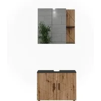 Vicco Badmöbel-Set Irma, Anthrazit/Goldkraft Eiche, 2 Teile, (2-St., 2er Set)