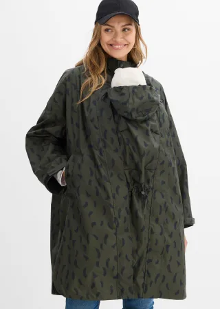 bonprix 3-in-1 wetterfestes Umstands-Regencape mit Trageeinsatz mit Beutel, grün, Gr.L, Wind- und regenfestes Umstands- und Tragecape für die Schwangerschaft und danach