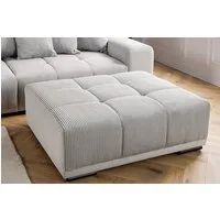 riess-ambiente Fußhocker ELEGANCIA 110cm champagner beige - Metall, Buche, Cord, Rundumbezug (Einzelartikel, 1 St), Sitz mit Ziersteppung - Modernes Design für Wohnzimmer und Sofas