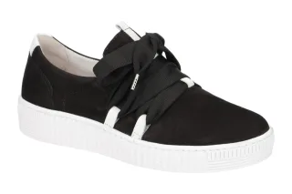 Gabor 83.333.17 Damen Sportliche Slipper Schwarz/Weiss Echtleder - Best Fitting
