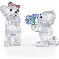 Swarovski Dekofigur Kristallfigur Sammelfigur KRIS BEAR I ADORE YOU (2 St), Swarovski® Kristall mit schwarzem Emaille